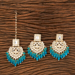 Indo Western Beads Earring Tikka With Gold Plating