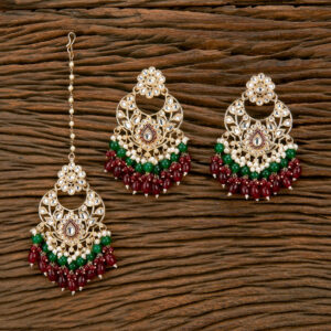 Indo Western Meenakari Earring Tikka With Gold Plating