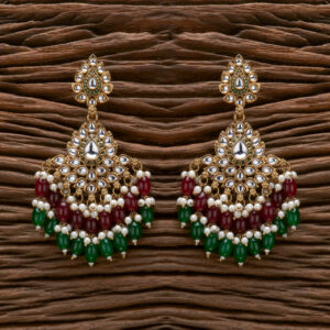 Indo Western Meenakari Earring With Mehndi Plating