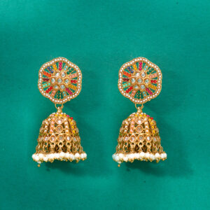 Indo Western Jhumki With Mehndi Plating