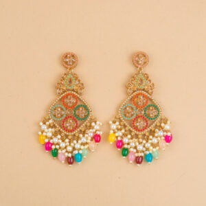 Indo Western Classic Earring With Mehndi Plating