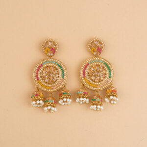 Indo Western Jhumki With Mehndi Plating
