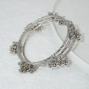 Ghungroo Silver 3 pc bangles - Image 3