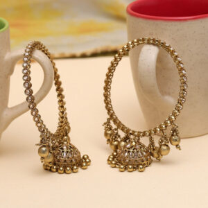 Gold Color Cubic Zirconia Bangle Set: Size: 2.8