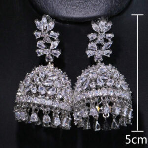 Full Cubic Zirconia Jhumkis - Image 2