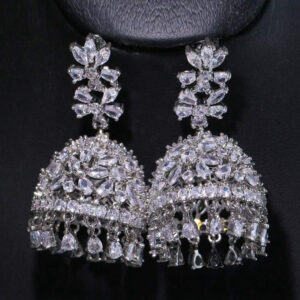 Full Cubic Zirconia Jhumkis - Image 3