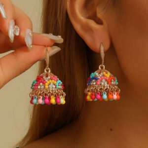Multicolor beaded Jhumkis