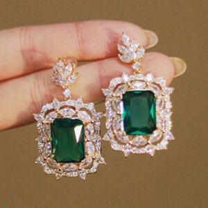 Emerald green Cubic Zirconia Earrings